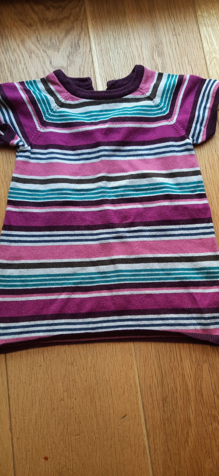 Tunika H&M 86 w kolorowe paski i buciki