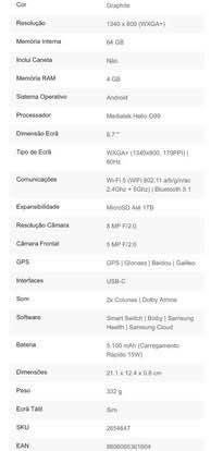 Tablet Samsung Galaxy A9 Wi Fi