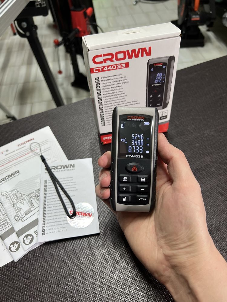 Электронная рулетка Лазерный дальномер CROWN CT44033 Угломер