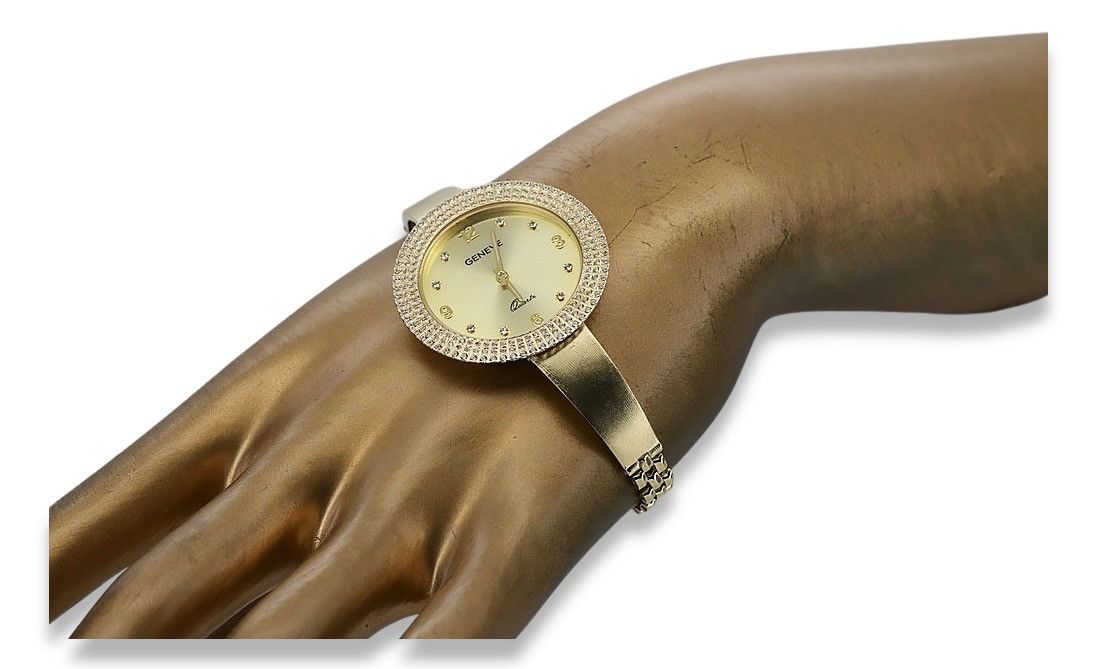 Prześliczny 14k złoty damski zegarek Geneve lw012y Gdańsk biżuteria