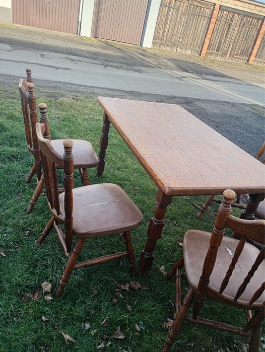 Stół dębowy + 6 krzeseł