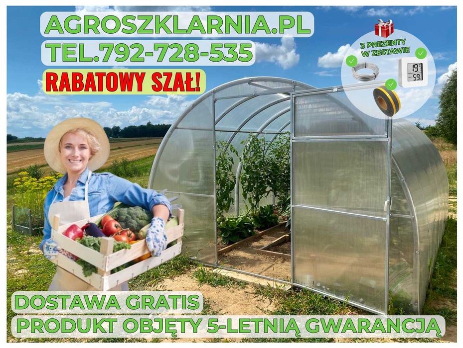 Szklarnia Ogrodowa 3x4m,3х6 poliwęglan 4/6 mm Sprzedam Gratis Świdnica