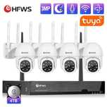Kit Vídeo Vigilância WIFI Profissional 4 Câmaras Exterior 1080P