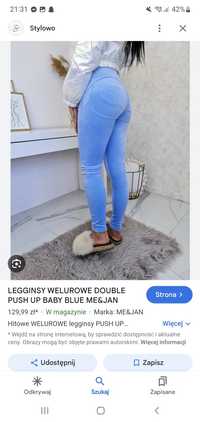 Legginsy welurowe push up S