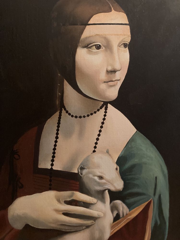 Obraz kopia Dama z łasiczką wg da Vinci