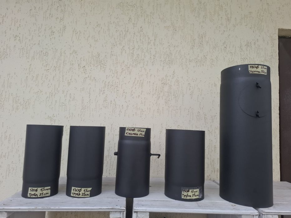 Перехідник (редукція),коліна,заглушки на трубу димоходу,труби димоходу