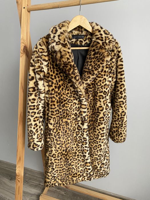 Стильна шуба леопард з штучного хутра Zara