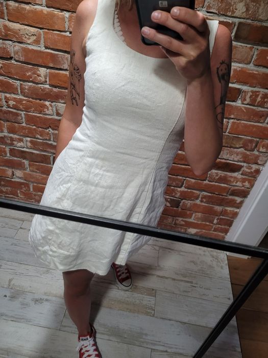 Lniana sukienka boho premium 100% len Karen Millen