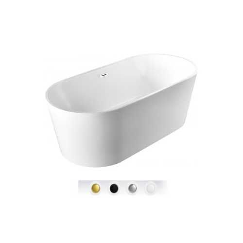 BRAIDER Akrylowa Wanna Wolnostojąca CANNEA 160 x 75 cm Biała Z syfonem