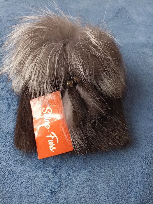 Шапка хутряна ондатра плюс чорнобурка
