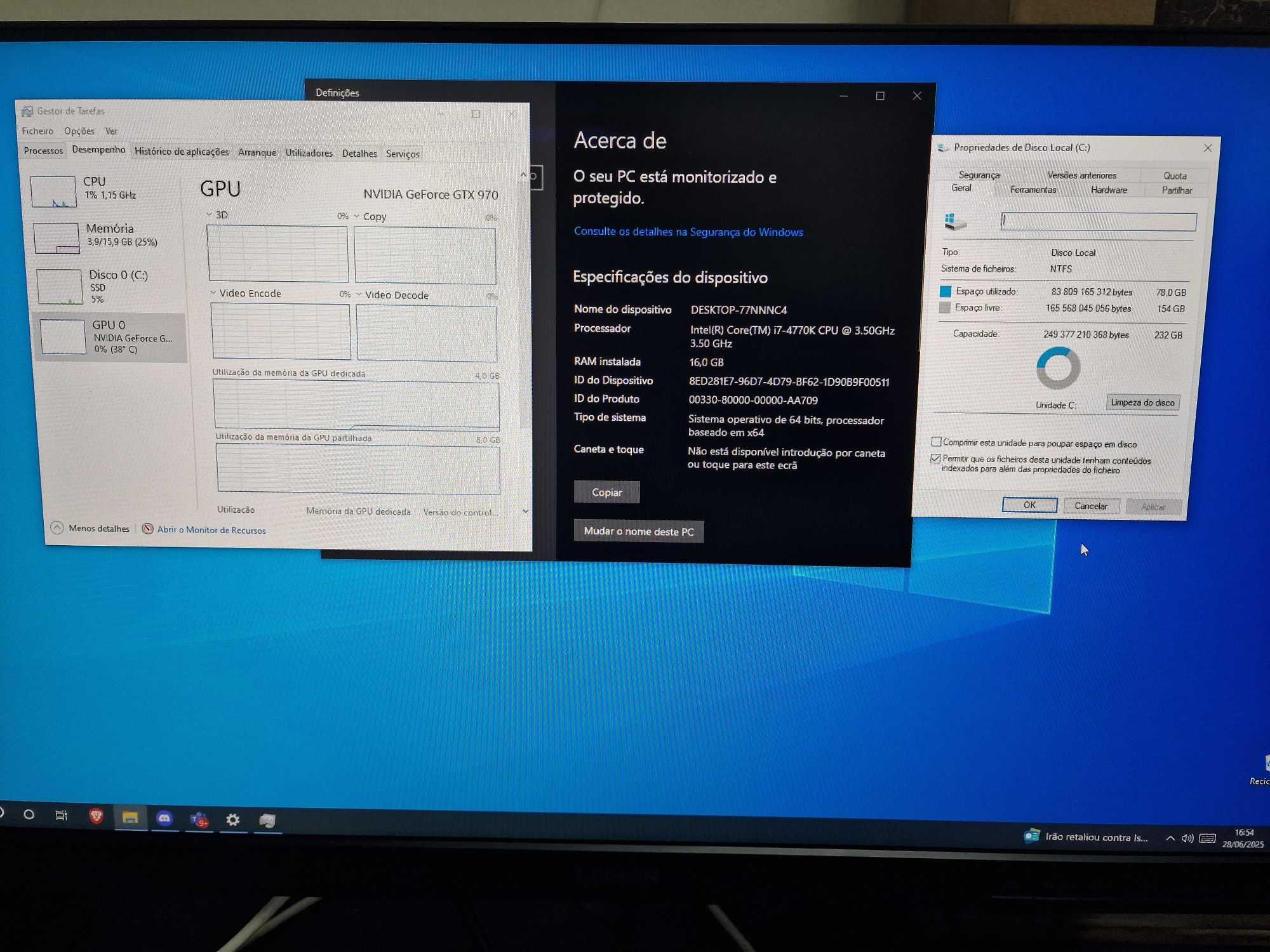 PC Gamer usado, a funcionar