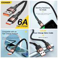 Фирменный кабель ESSAGER 6А, USB TYPE-C -0,5м