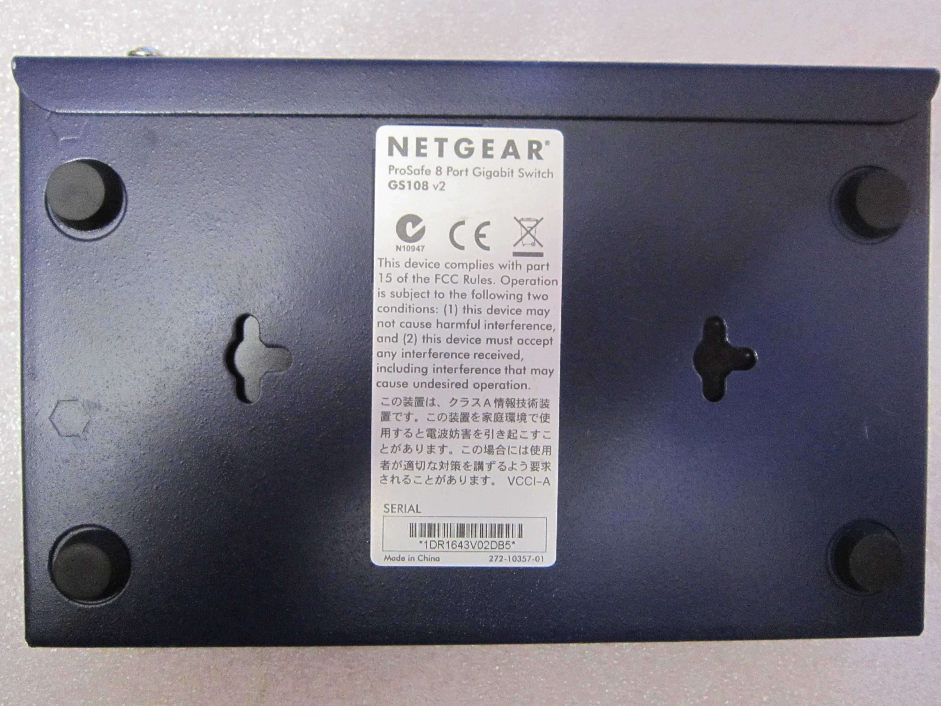 Switch Netgear GS108 V2 sprawny z zasilaczem w komplecie