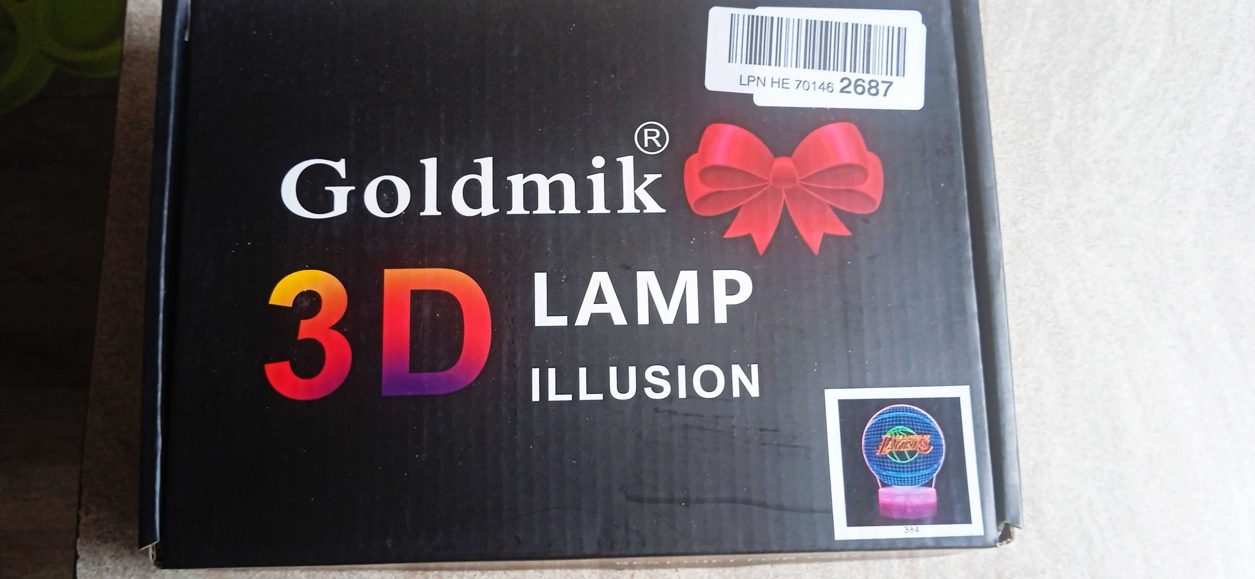 3D iluzja optyczna lampka dla fanów Lakers Gfit (Lakers)