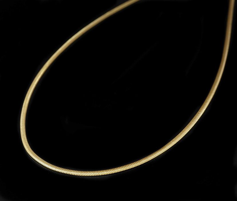 Złoto 585 - Złoty łańcuszek płaska żmijka 45 cm