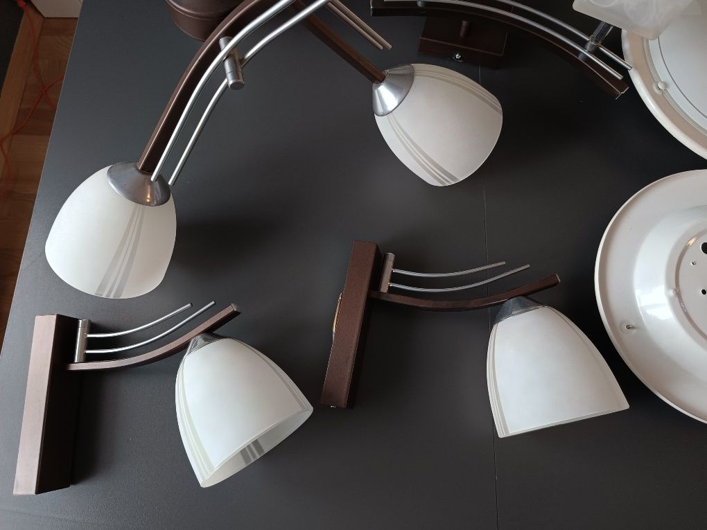 Lampy żyrandol, kinkiet w bdb stanie bez uszkodzeń