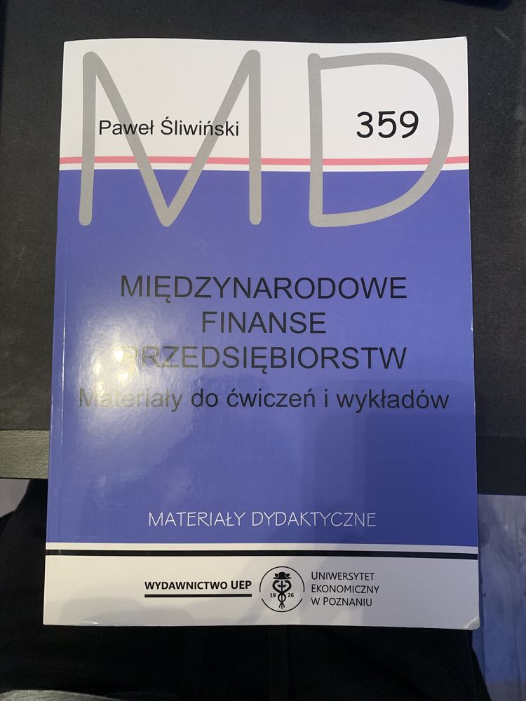 Międzynarodowe finanse przedsiębiorstw UEP 359 Śliwiński