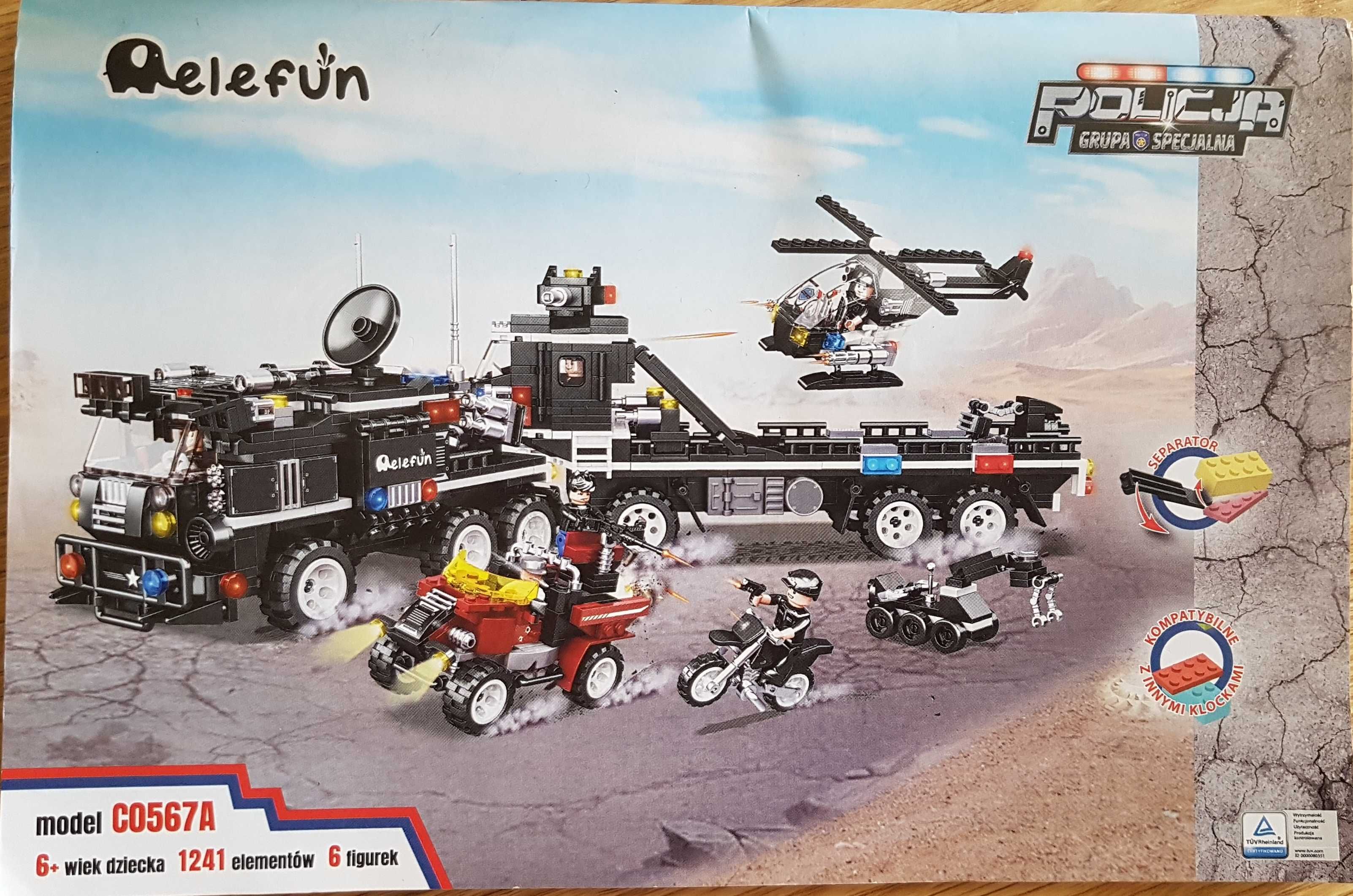 Klocki lego ELEFUN Policja grupa specjalna C0567A  1241 elementów 6+