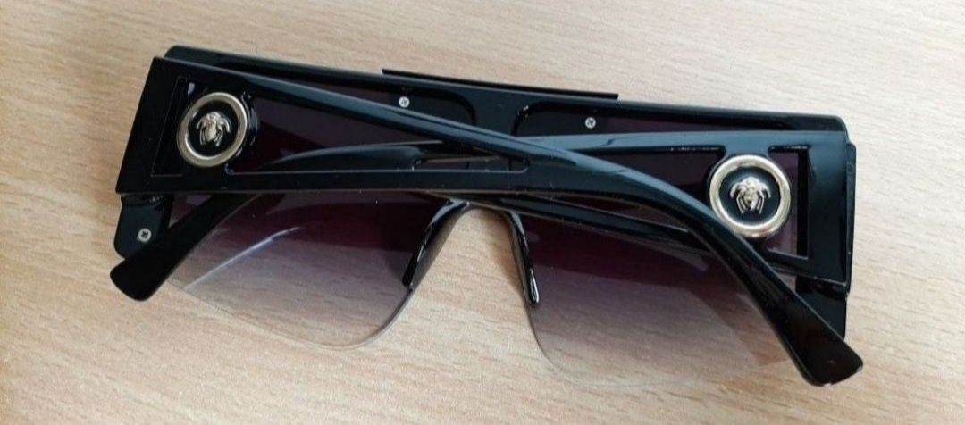 VERSACE okulary przeciwsłoneczne męskie unisex czarne, duże szkła