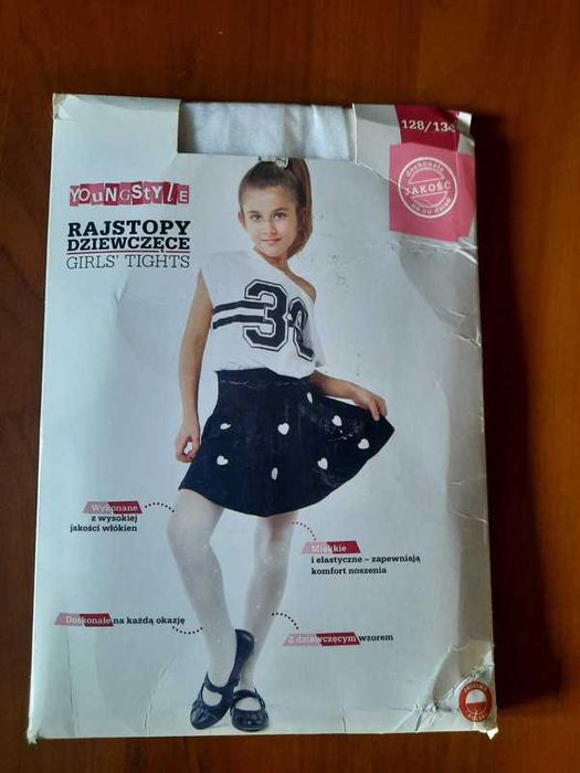 Rajstopy białe youngstyle 128/134