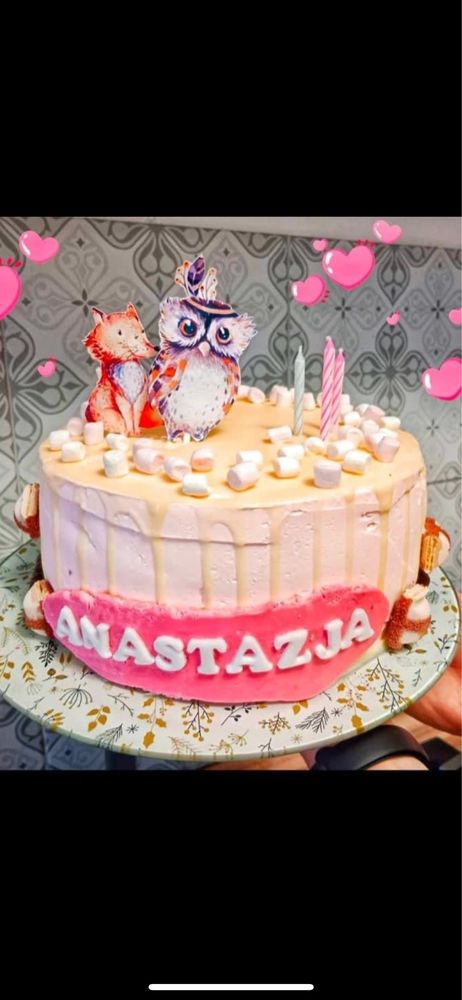 Napis na tort imie figurki z masy