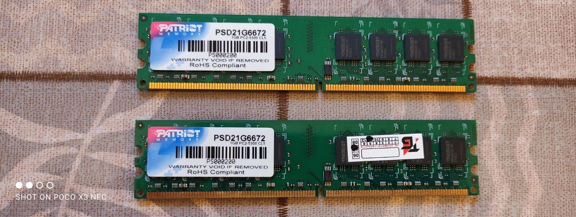 Patriot Memory PSD21G6672 1 Гб DDR2-667 (333 МГЦ) - 2 шт
