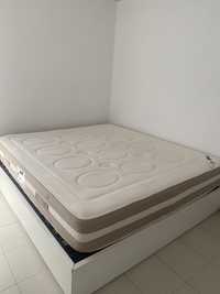 Cama de casal sommier king size com colchão