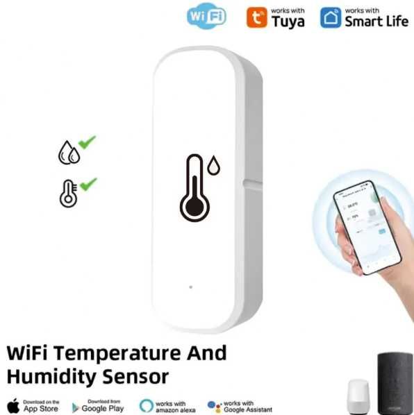Czujnik temperatury i wilgotności - TUYA, Smart Life - WiFi - 8szt