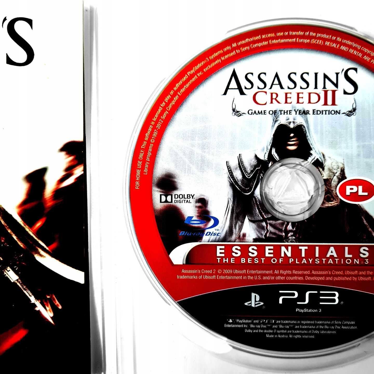 Assassins Creed II GOTY PL Ps3 Polskie Napisy 2 Polska Okładka