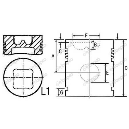 Tłok + sworzeń Ø 100 MM - STD 33-108 MF Massey Perkins Sisu