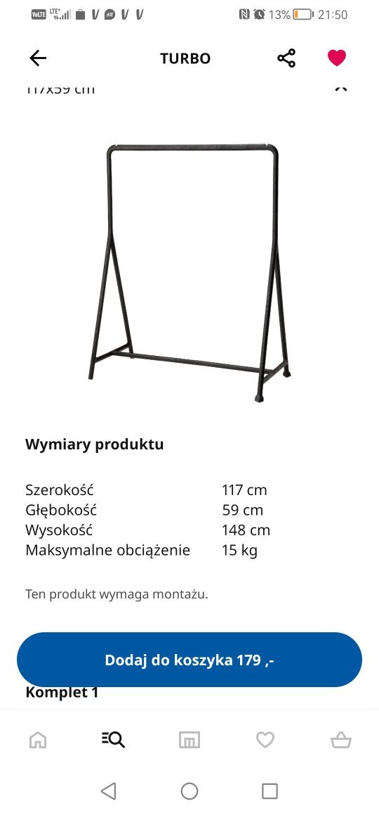 Wieszak stojący ikea