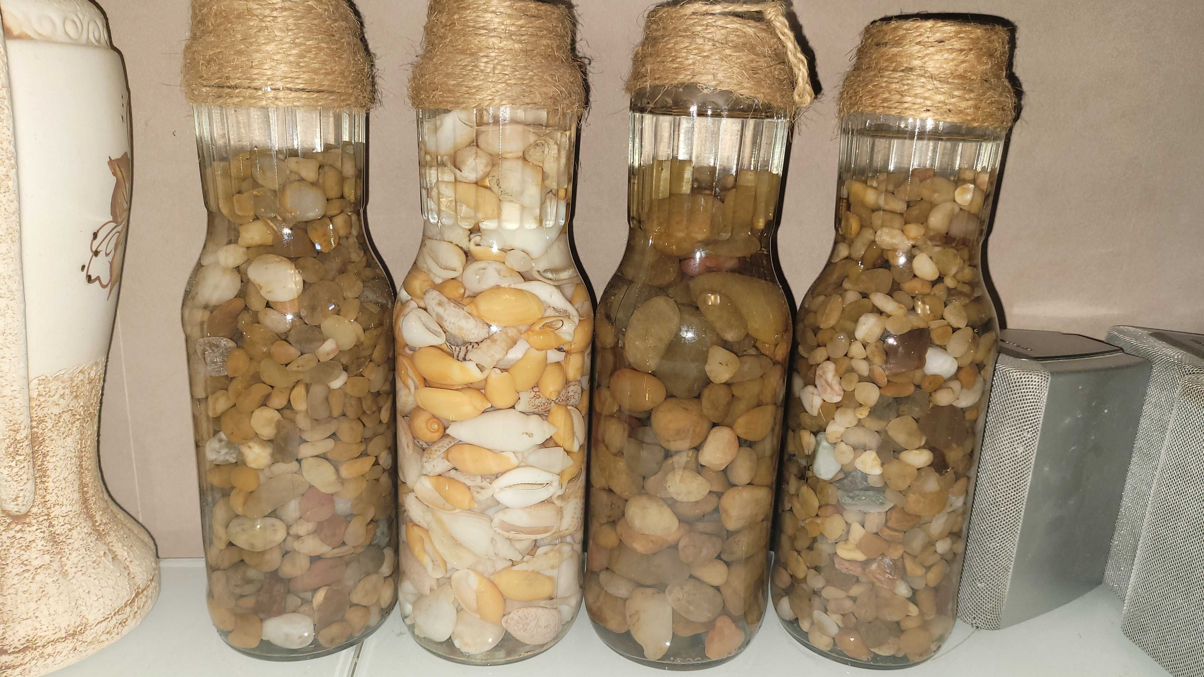 Камни полупрозрачные в бутылке (для аквариума, украшения дома, декора)