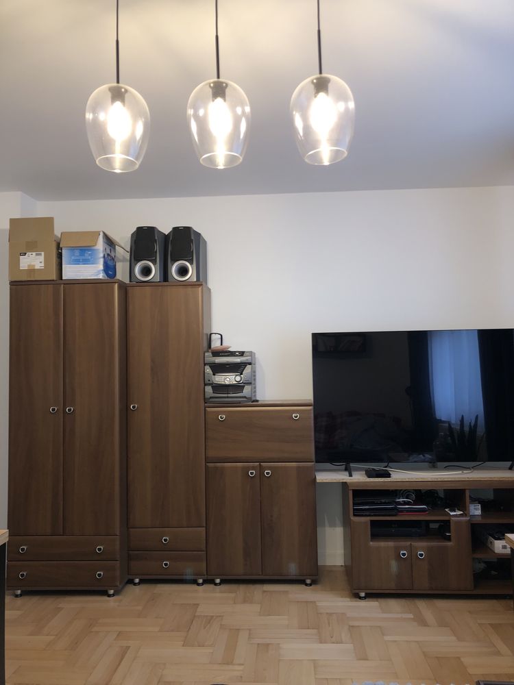 Zestaw drewnianych mebli do salonu