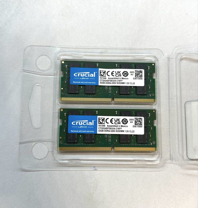 Оперативна памʼять DDR4 2x32GB/3200 Crucial Micron (CT2K32G4SFD832A)