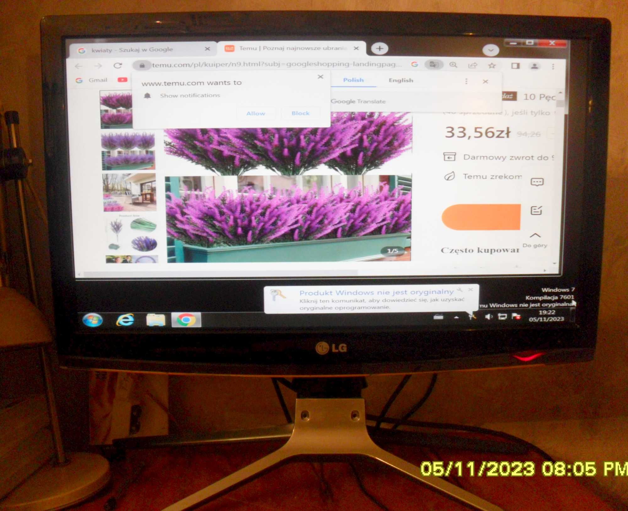 Monitor LCD 24"  LG