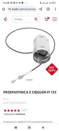 Przepustnica z cięgłem 125