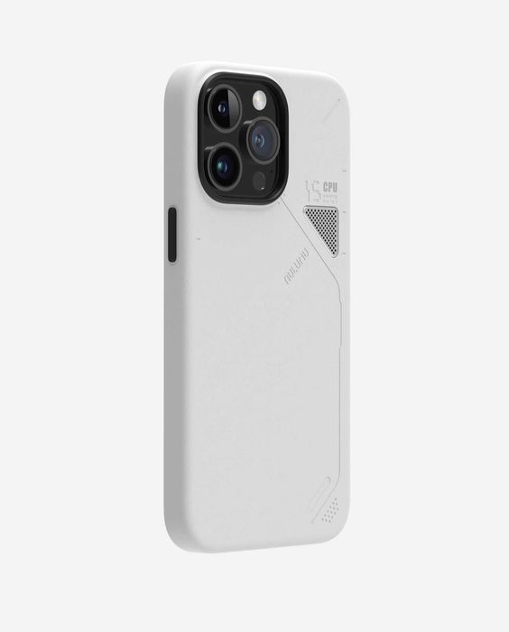 Capa Couro Vegan p/ iPhone 15 Pro Max Branco- Vegan Leather Case White