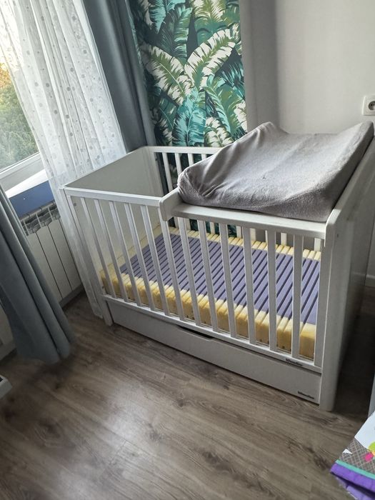łóżeczko woodies smooth cot + przewijak