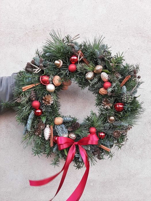 Naturalny wianek zimowy świąteczny (możliwa wysyłka olx)