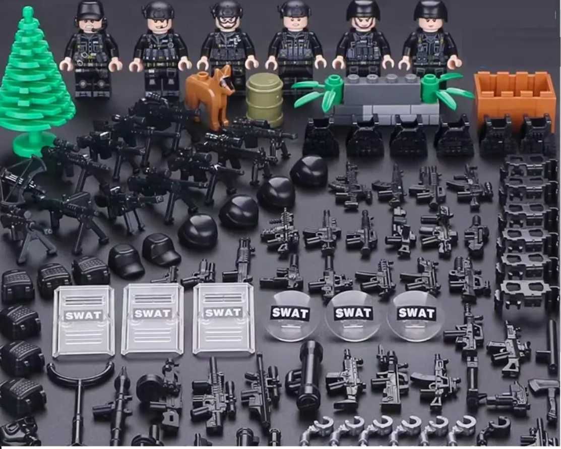 Солдатики лего Фігурки солдатів зі зброєю LEGO SWAT