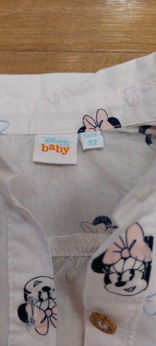 Biała elegancka koszula dla dziewczynki, Disney baby myszka miki, r 92