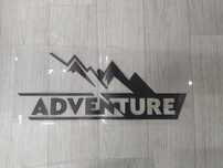 ADVENTURE- 16cm x 6cm - czarna naklejka na auto ścianę laptop quad kam