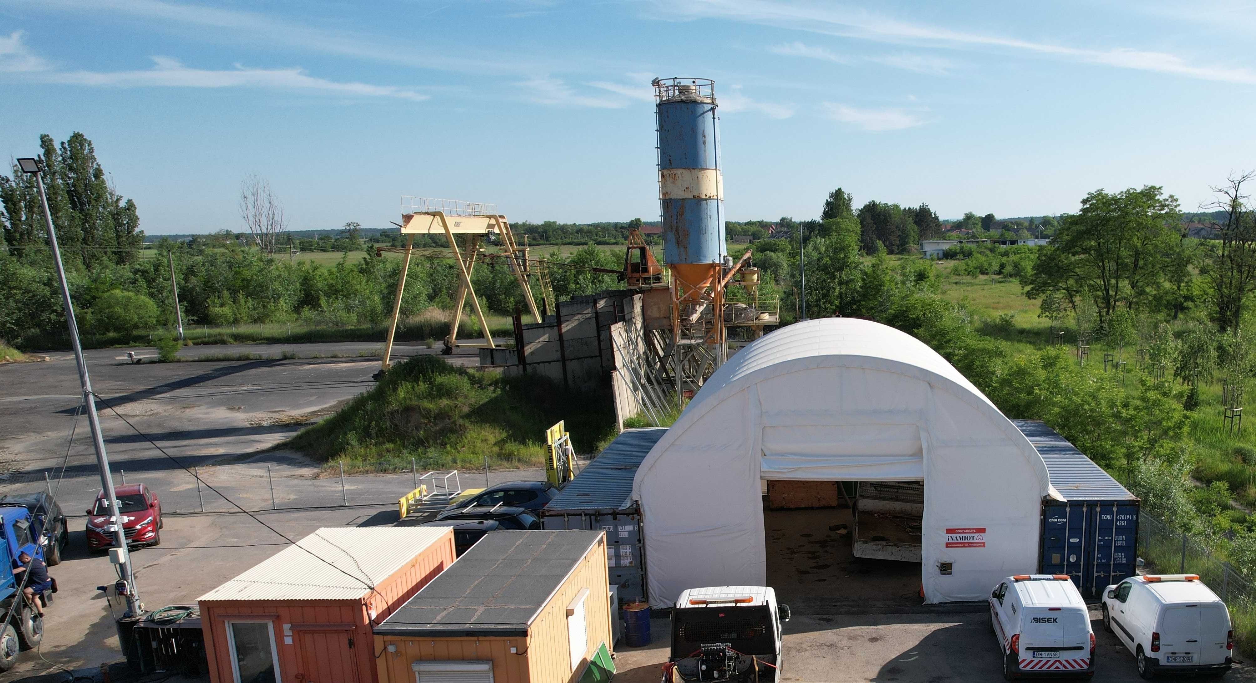 Namiot na kontener 10x12x3,6 dach kontenerowy zadaszenie  całoroczna