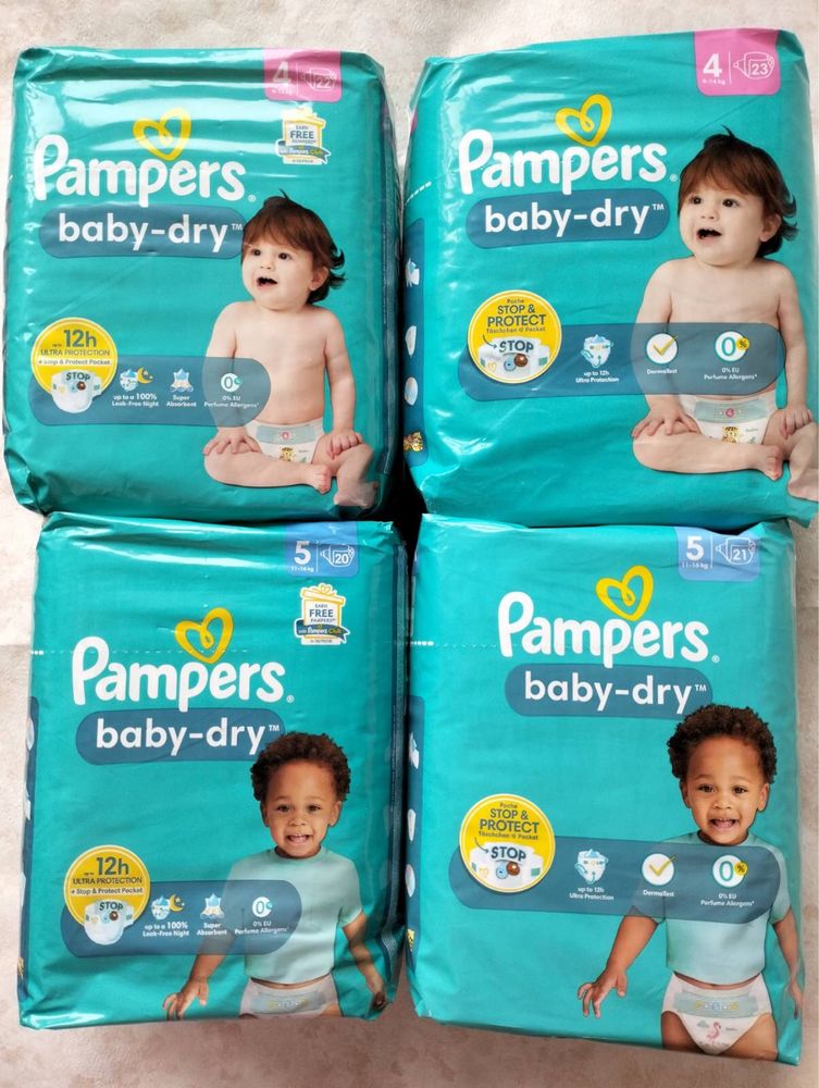 Pampers підгузники та трусики №4 та №5