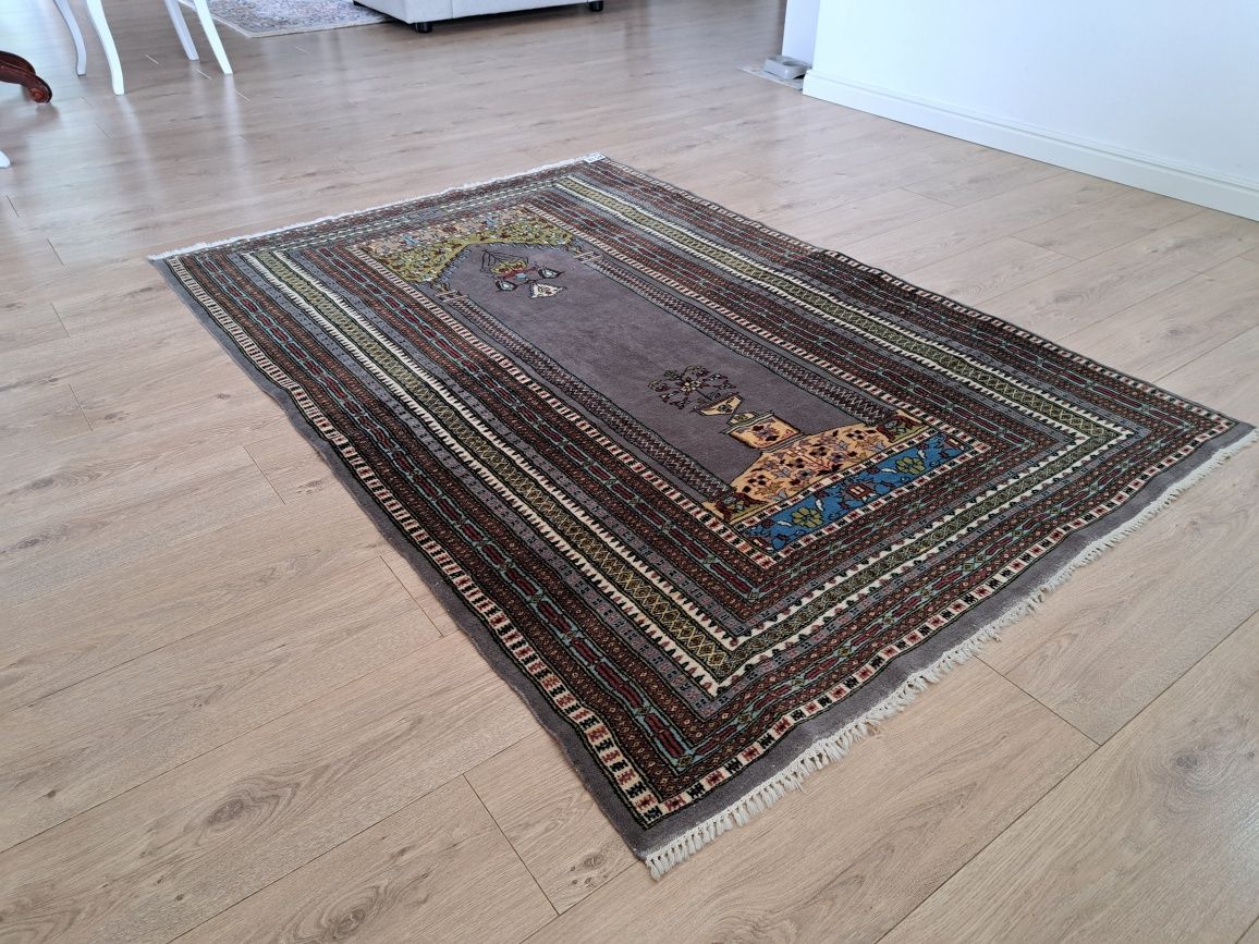 Przepiękny salonowy pakistański wełniany ręcznie tk dywan 130x190cm