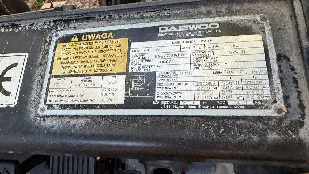 Wózek widłowy Daewoo G25E