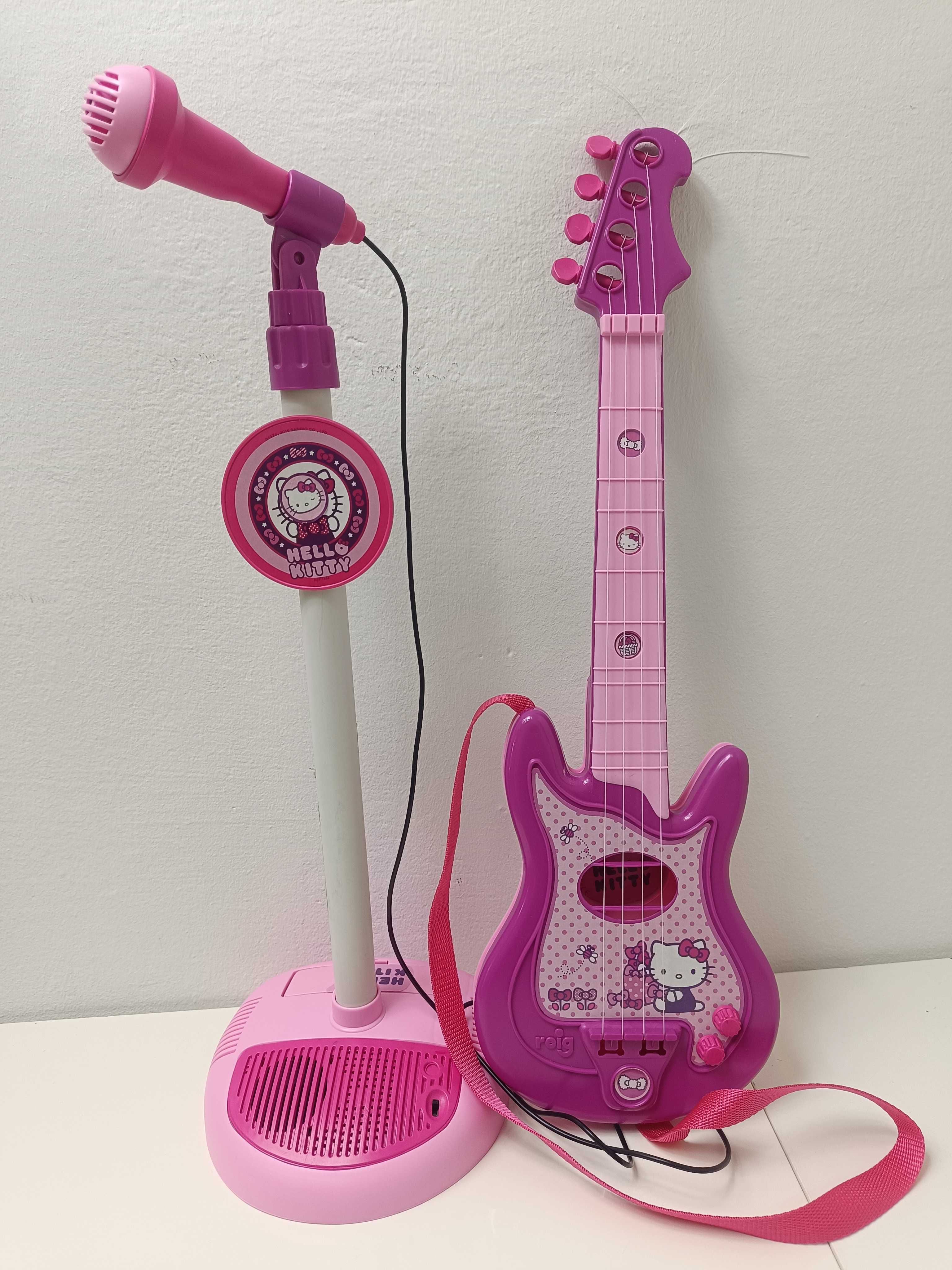 Reig hello kitty zestaw muzyczny gitara mikrofon statyw wzmacniacz