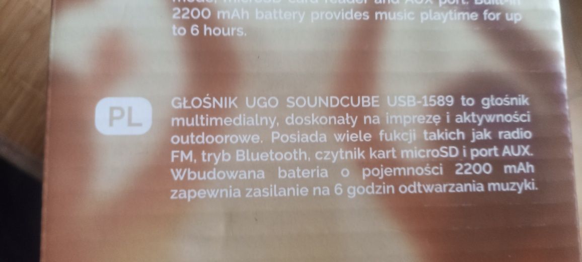 Głośnik z pilotem radio USB Bluetooth