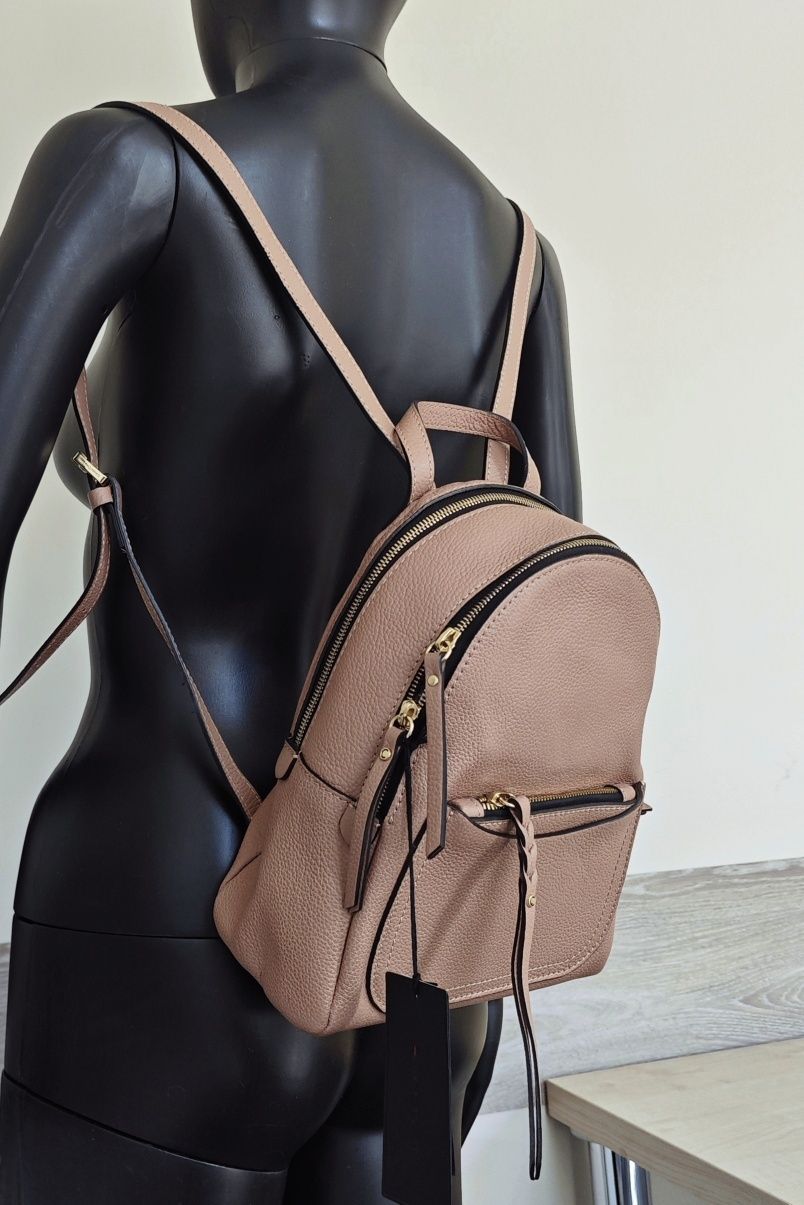 Gianni chiarini skóra naturalna bydlęca brudny róż brązowy plecak