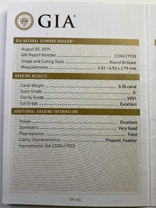 Золоті сережки з діамантами (GIA)